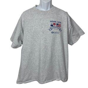 Vintage Panama Canal History T Shirt Delta Crystal Cruises Gray
